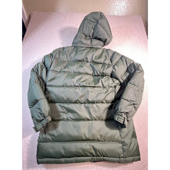 L.L. Bean Mens Medium Green 80% Down Fill Hooded Puffer Jacket Zip Front Outdoor - Picture 2 of 6